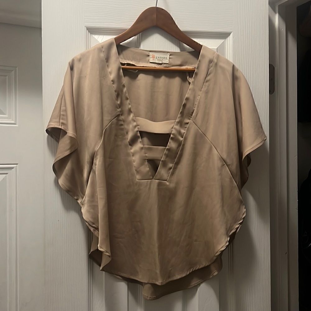 L'atiste Gold Shirt - Silk Shirt - Size Small - Beautiful Top